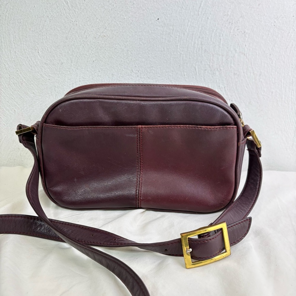 ETIENNE AIGNER Vintage Burgundy Leather Crossbody Camera Bag Purse - Picture 5 of 11